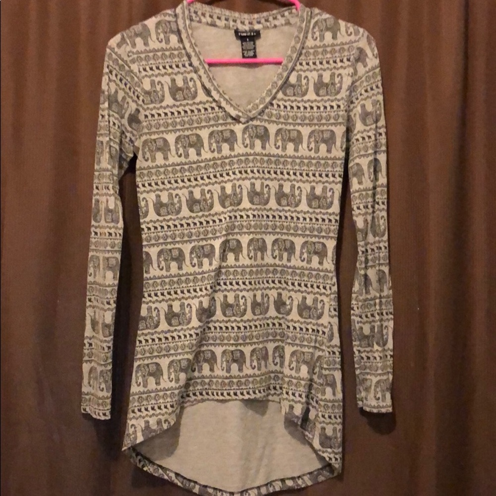 Rue21 long sleeve elephant shirt